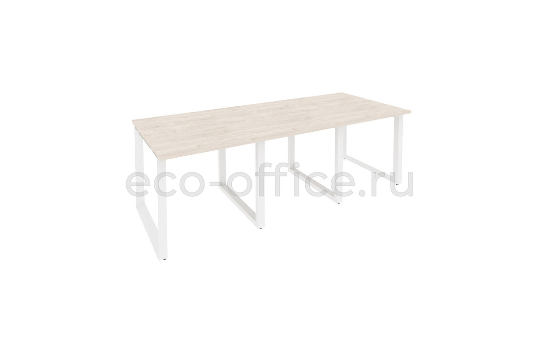 Стол переговорный (3 столешницы) ONIX O.MO-PRG-3.0 Денвер Светлый / Белый металл  купить в Самаре