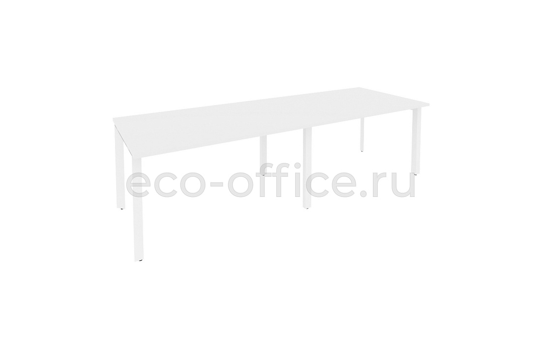 Стол переговорный (2 столешницы) ONIX O.MP-PRG-2.3 Белый Бриллиант / Белый металл  купить в Самаре