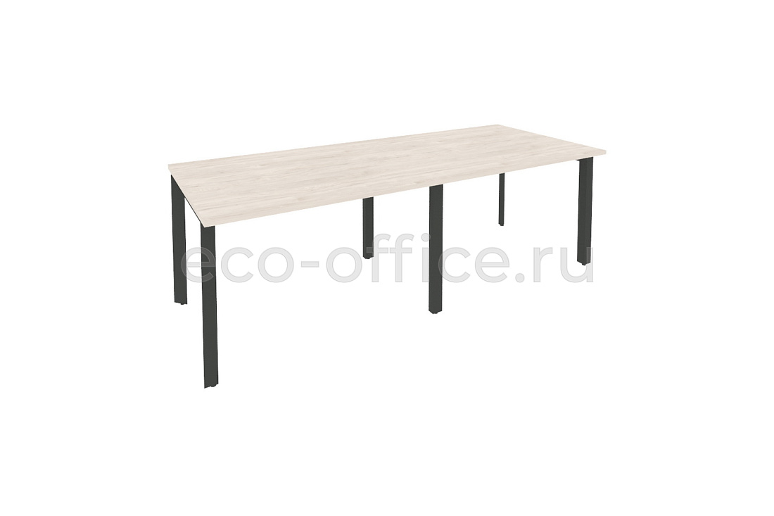 Стол переговорный (2 столешницы) ONIX O.MP-PRG-2.2 Денвер Светлый / Антрацит металл купить в Самаре