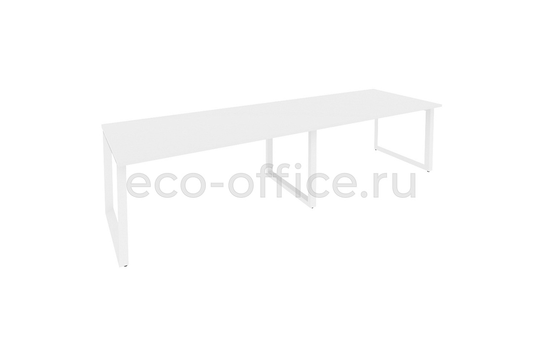 Стол переговорный (2 столешницы) ONIX O.MO-PRG-2.4 Белый Бриллиант / Белый металл  купить в Самаре
