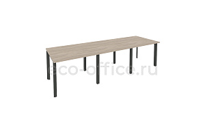 Стол переговорный (3 столешницы) Оникс O.MP-PRG-3.1 Дуб Аттик / Антрацит металл фото