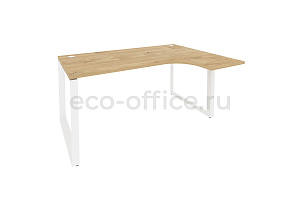 Стол эргономичный правый на О-образном м/к Оникс O.MO-SA-4 (R) Тиквуд Светлый / Белый металл фото