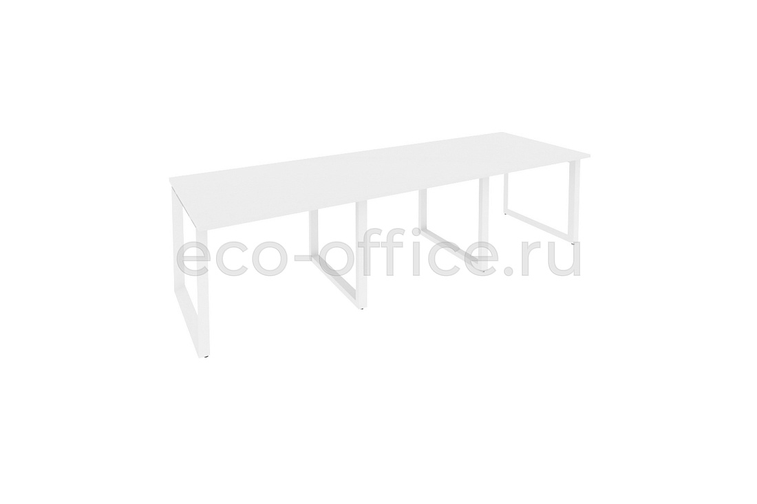 Стол переговорный (3 столешницы) ONIX O.MO-PRG-3.1 Белый Бриллиант / Белый металл  купить в Самаре