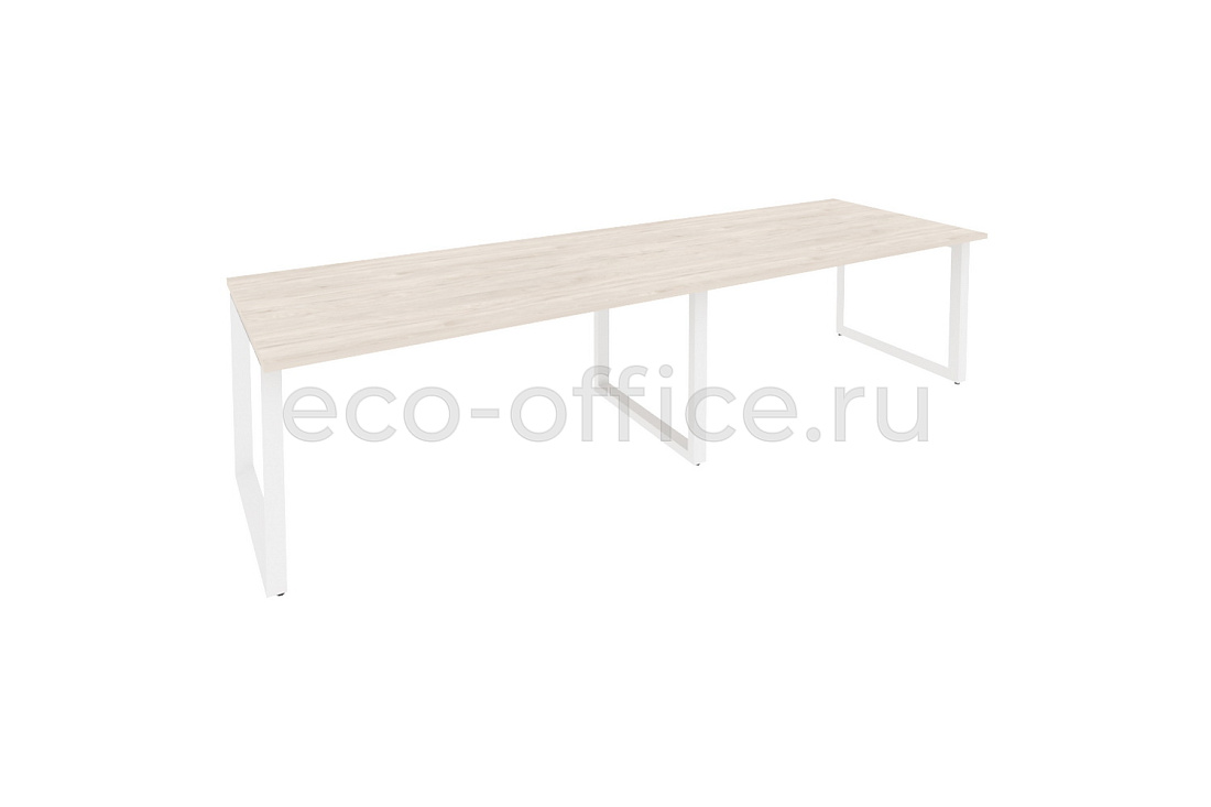 Стол переговорный (2 столешницы) ONIX O.MO-PRG-2.4 Денвер Светлый / Белый металл  купить в Самаре