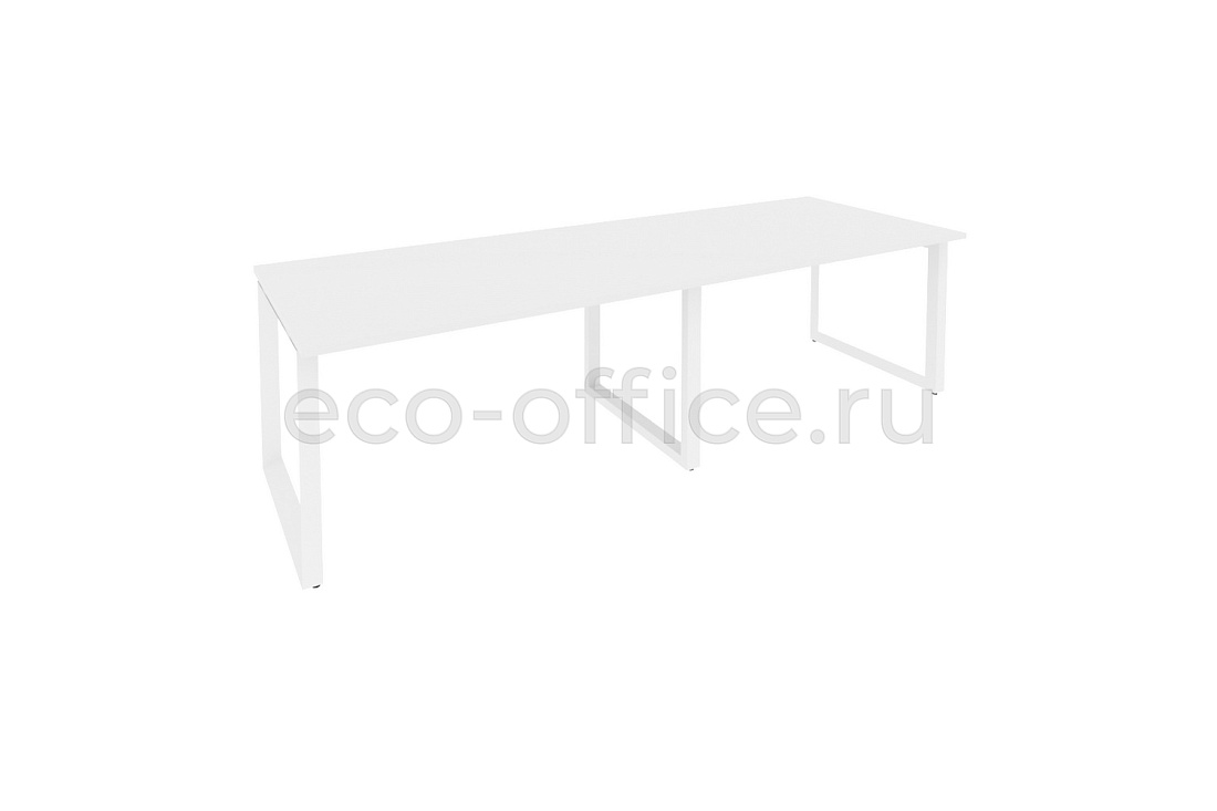 Стол переговорный (2 столешницы) ONIX O.MO-PRG-2.3 Белый Бриллиант / Белый металл  купить в Самаре