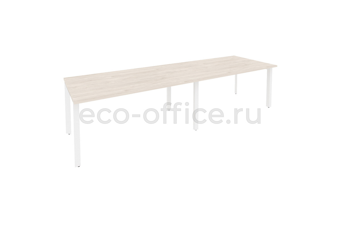 Стол переговорный (2 столешницы) ONIX O.MP-PRG-2.4 Денвер Светлый / Белый металл  купить в Самаре