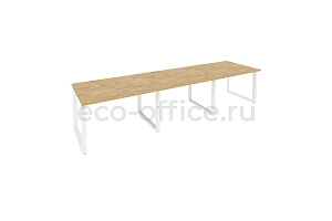 Стол переговорный (3 столешницы) Оникс O.MO-PRG-3.2 Тиквуд Светлый / Белый металл фото