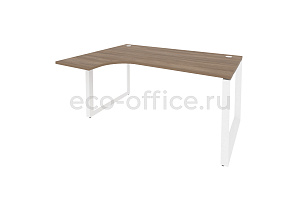 Стол эргономичный левый на О-образном м/к Оникс O.MO-SA-4 (L) Дуб Аризона / Белый металл фото