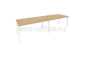 Стол переговорный (2 столешницы) Оникс O.MP-PRG-2.4 Тиквуд Светлый / Белый металл фото