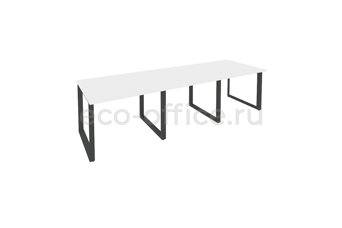 Стол переговорный (3 столешницы) ONIX O.MO-PRG-3.1 Белый Бриллиант / Антрацит металл  купить в Самаре