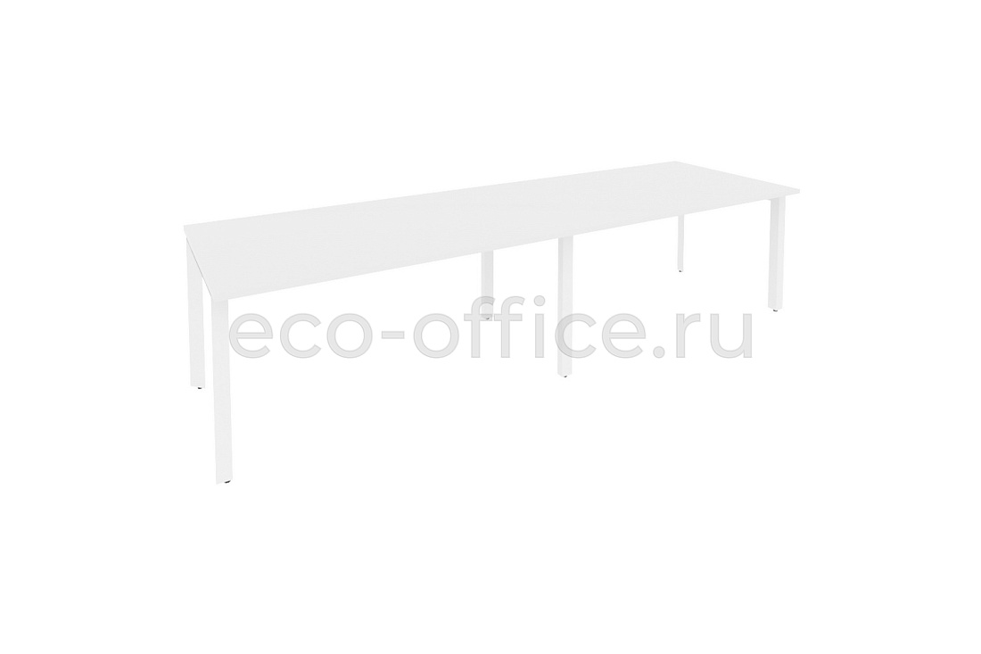 Стол переговорный (2 столешницы) ONIX O.MP-PRG-2.4 Белый Бриллиант / Белый металл  купить в Самаре