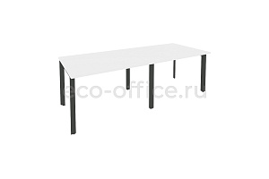 Стол переговорный (2 столешницы) Оникс O.MP-PRG-2.2 Белый Бриллиант / Антрацит металл фото