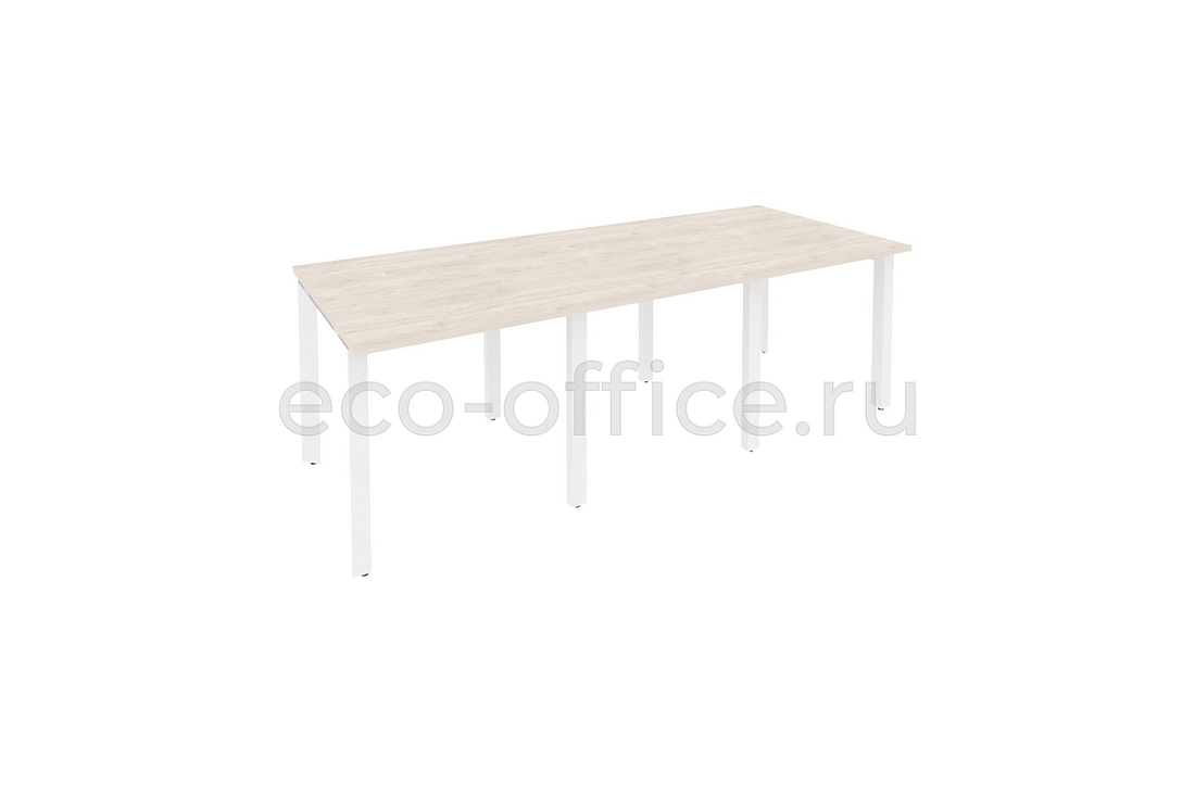 Стол переговорный (3 столешницы) ONIX O.MP-PRG-3.0 Денвер Светлый / Белый металл  купить в Самаре